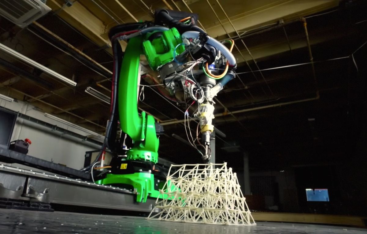 Buildings printed by robots