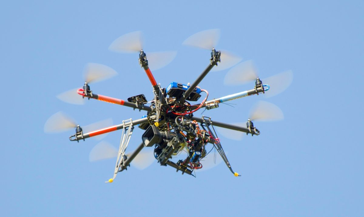 Camera drone flying