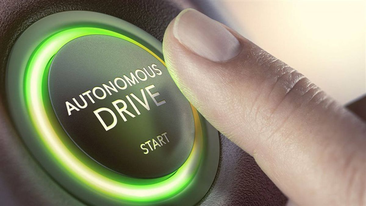 Car autonomous drive start button.