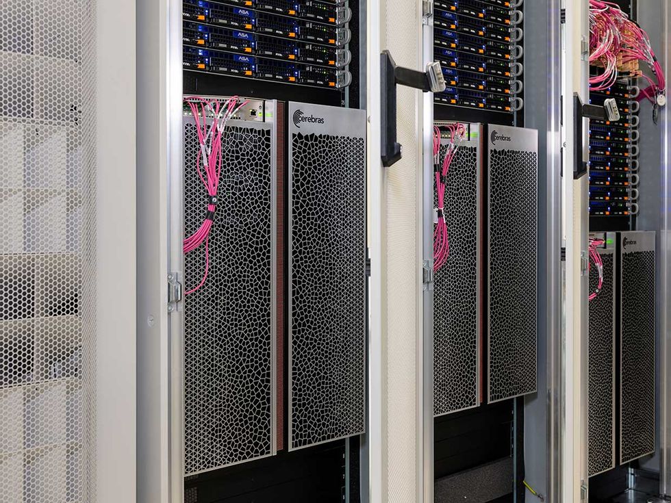 Cerebras Systems CS-2 takes up one-third of a standard rack at a data center.