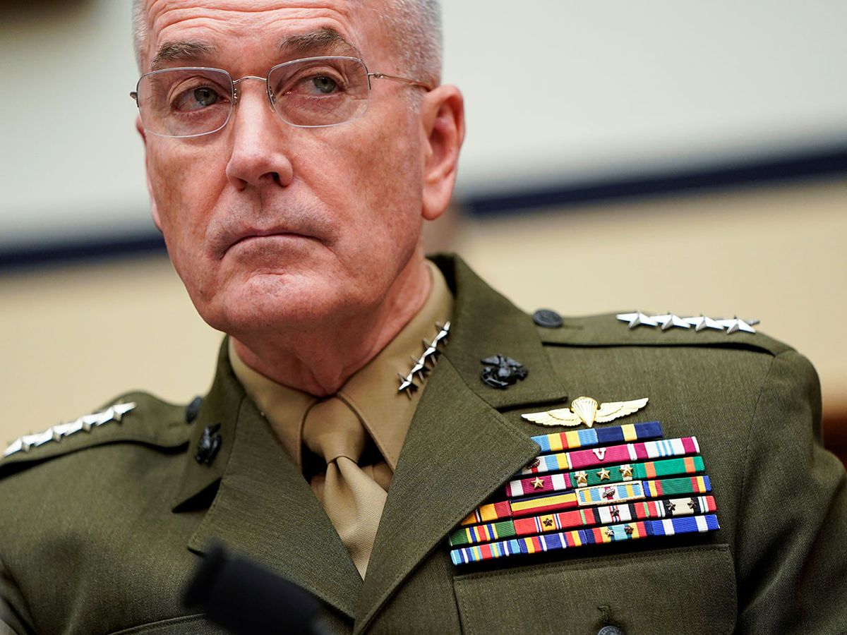 Chairman of the Joint Chiefs of Staff General Joseph Dunford waits to testify to the House Armed Forces Committee on Capitol Hill in Washington, U.S., March 26, 2019.