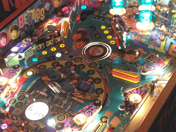 Clip from video of the Beatles pinball game.