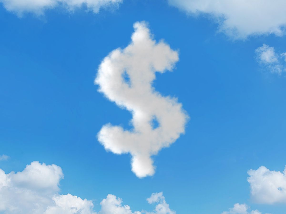 Cloud in the shape of a money sign