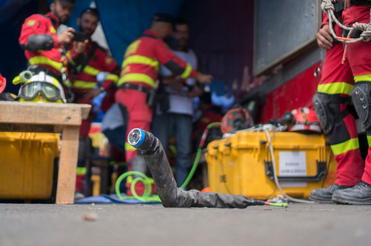 CMU snake robot in Mexico City after earthquake