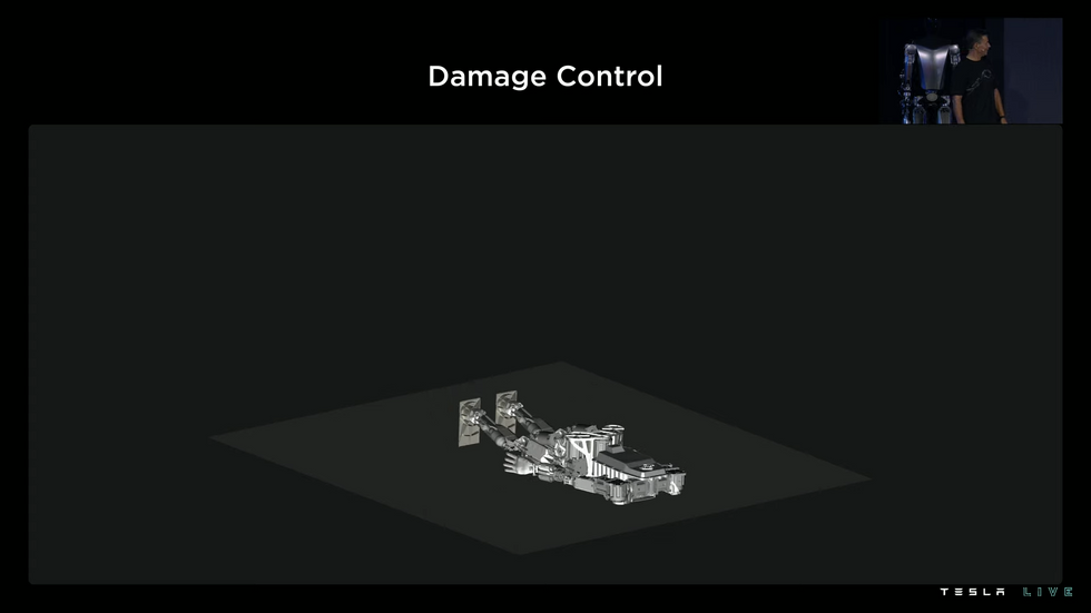 Computer generated image showing the robot on the ground after a fall.