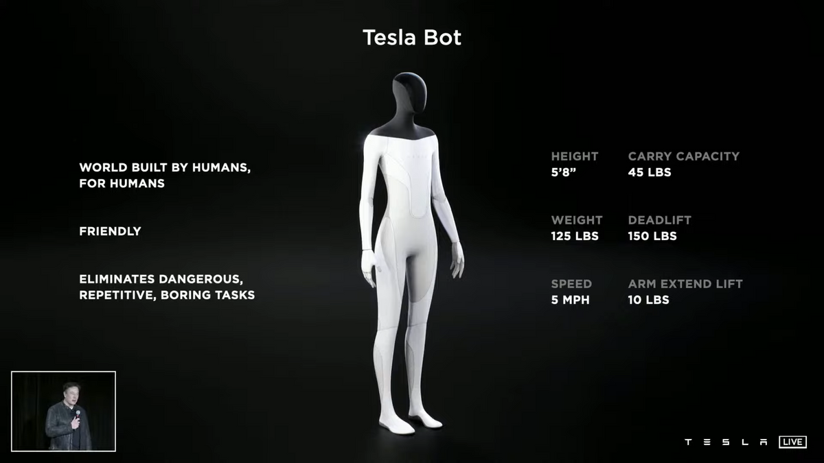 Concept image of Telsa Bot, a humanoid robot