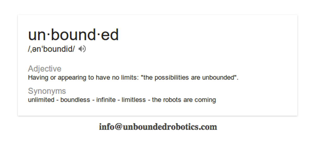 Unbounded Robotics: The Next Willow Garage Spin-Off?