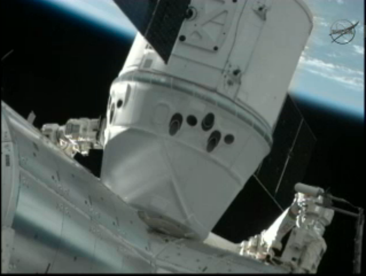 Dragon Capsule became the first commercial space vehicle to dock with the International Space Station.