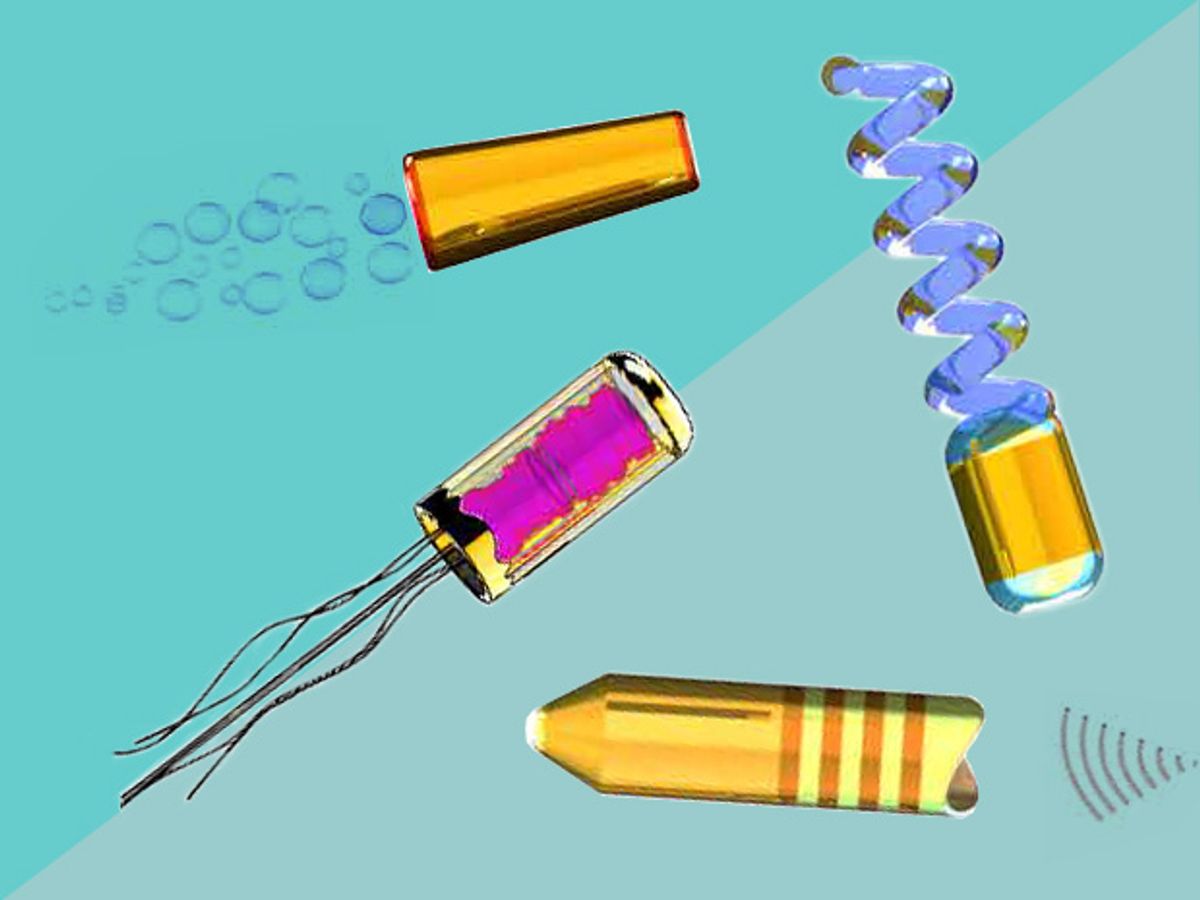 Drawing of four nanobots