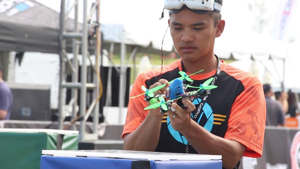 Drone engineering chops meet first person view flying in the exhilarating new mixed reality sport of drone racing