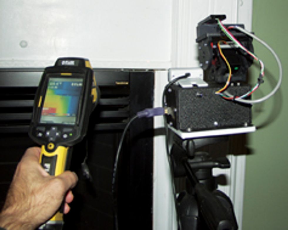 FACE -OFF: A commercial thermal imager (left) produces higher-resolution images and works much faster, but the tripod-mounted Cheap Thermocam (right) does basically the same job\u2014and on a budget.