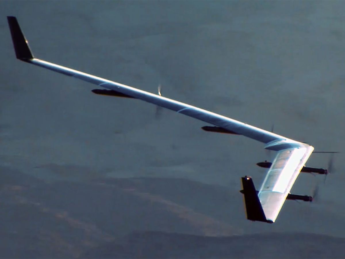 Facebook's solar-powered Aquila drone on it's maiden voyage in 2016.
