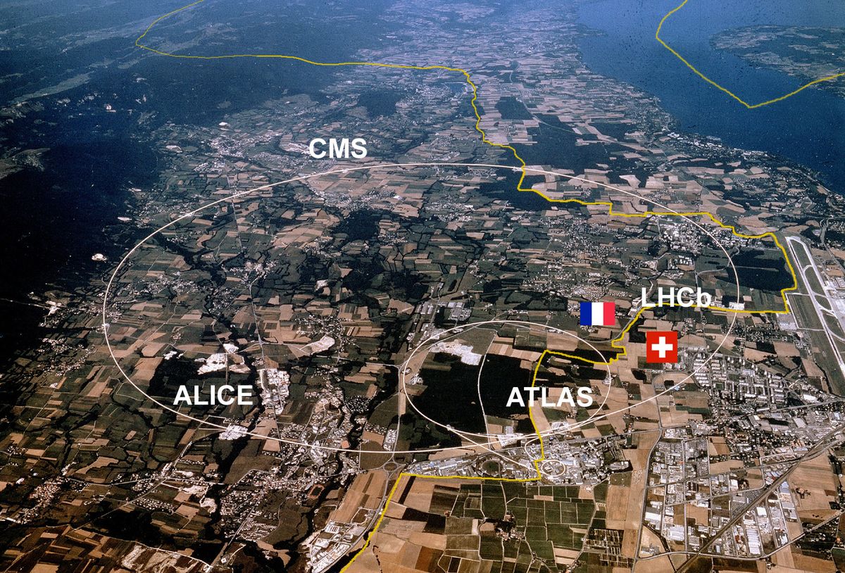 Figure 1. Map showing the location of the LHC tunnel across France and Switzerland.