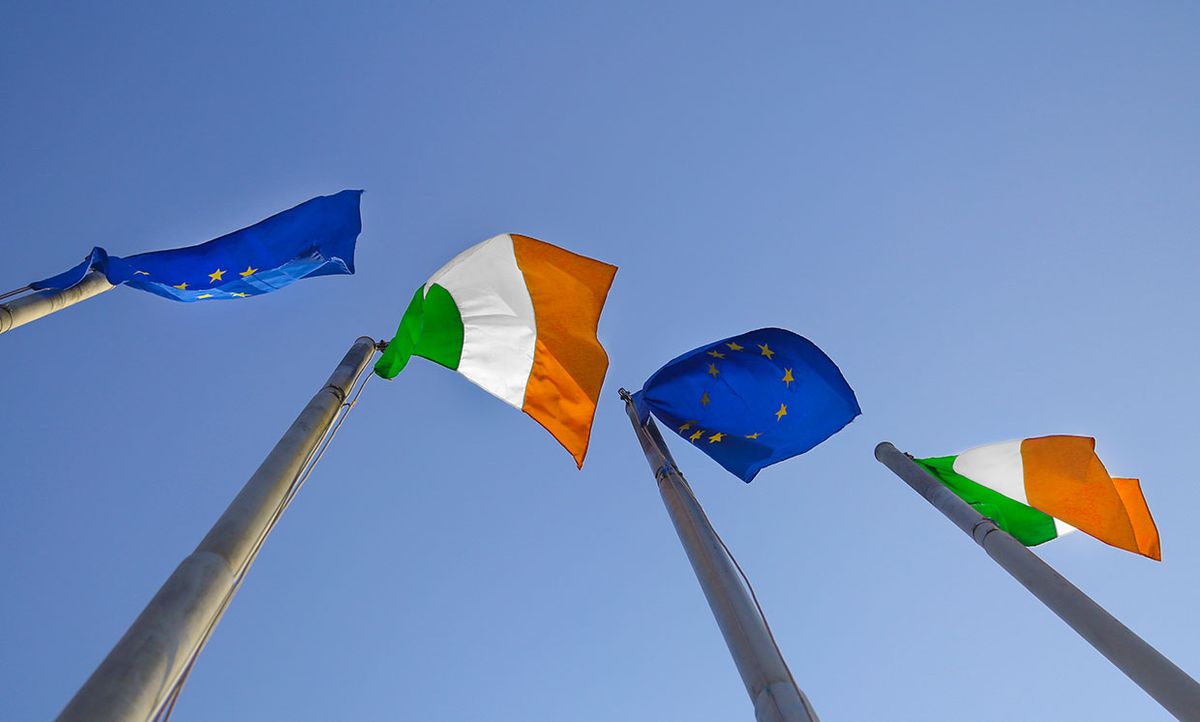 Flags of Ireland and EU
