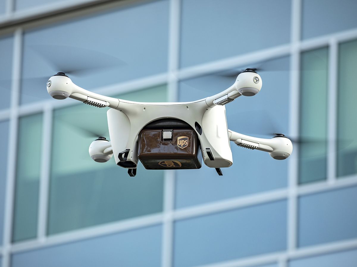 Flying UPS drone.