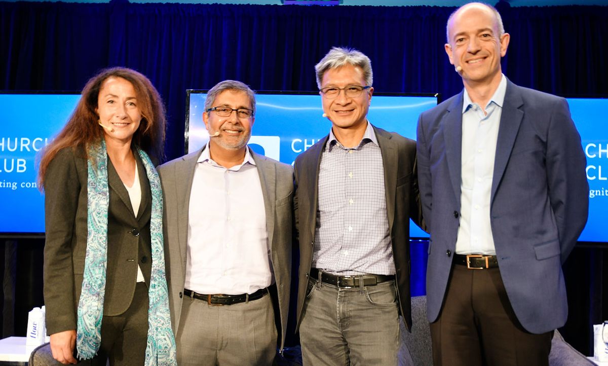 From left: Tammy Kiely (Goldman Sachs), Sanjay Mehrotra (Micron Technology), Victor Peng (Xilinx), and Simon Segars (Arm).