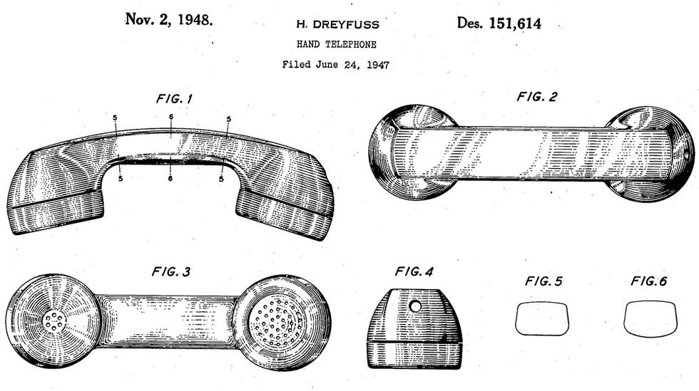 g-type handset illustrations from Dreyfuss patent