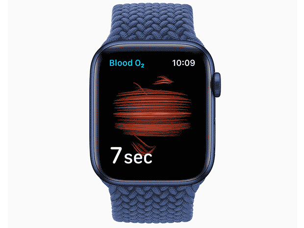 Gif of the Apple Watch Series 6 doing pulse oximetry.