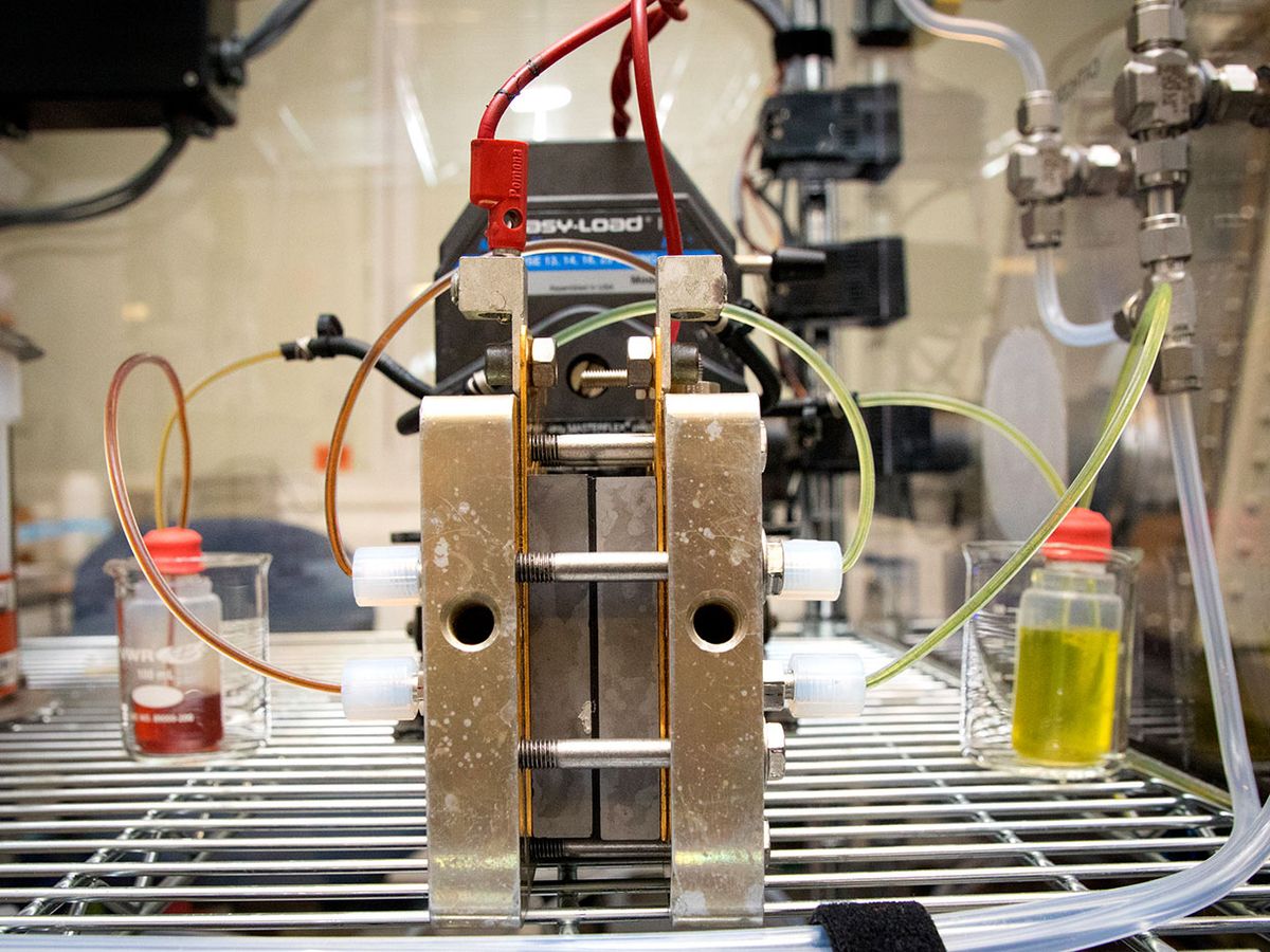 Harvard's new liquid battery that uses a so-called Methuselah molecule.