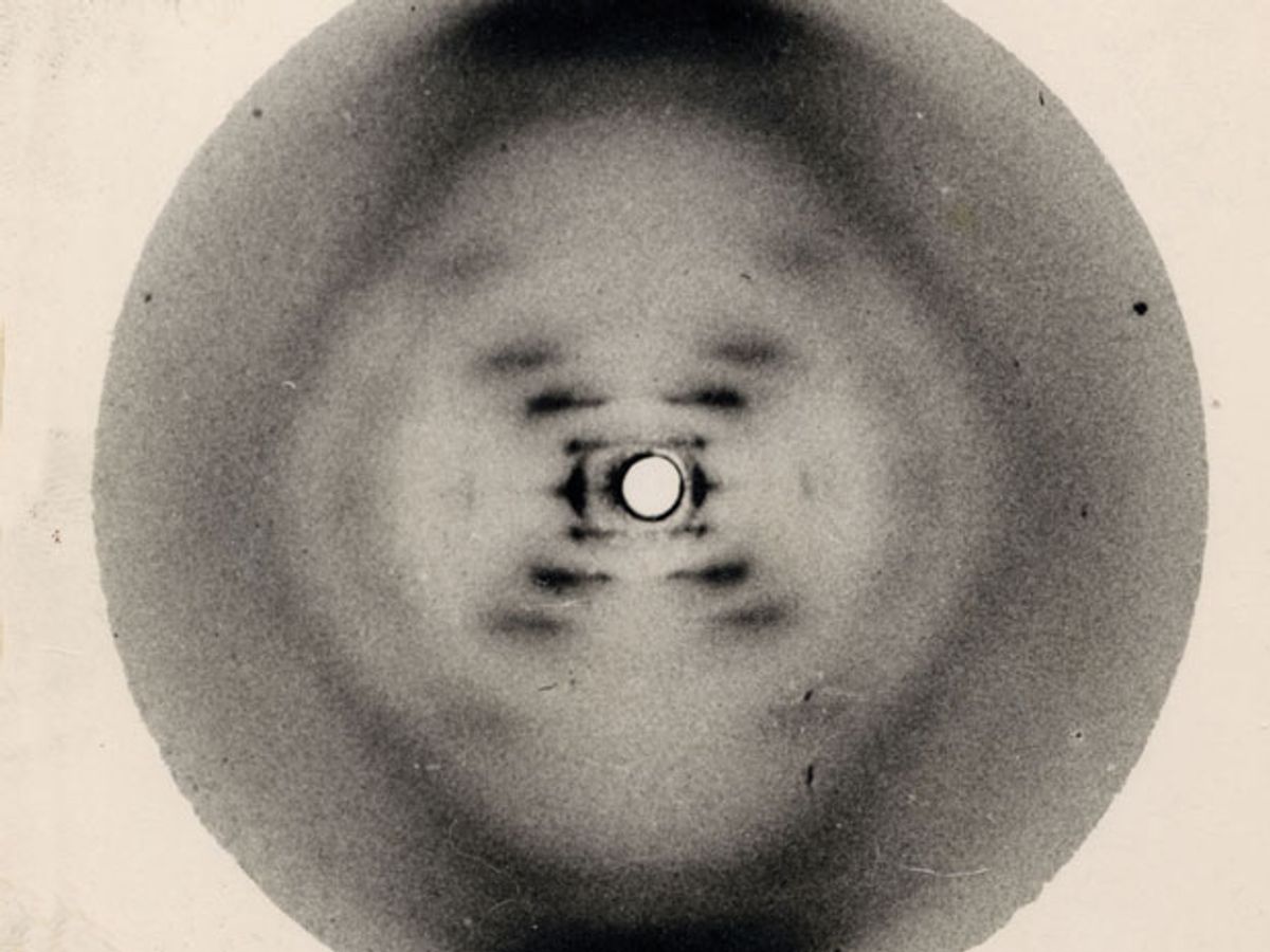 historic X-ray diffraction image of DNA