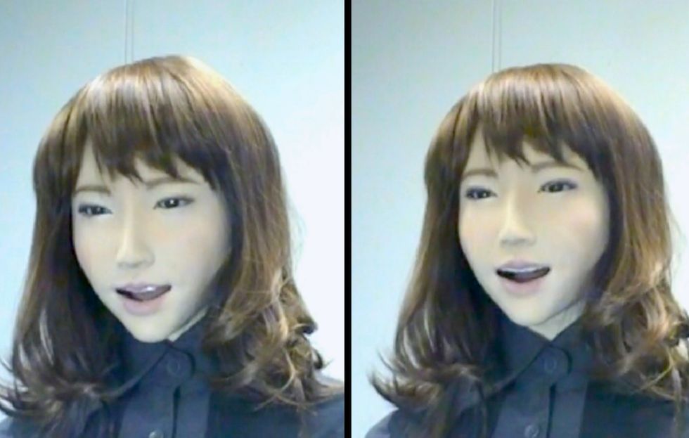 Humanoid robot laughing