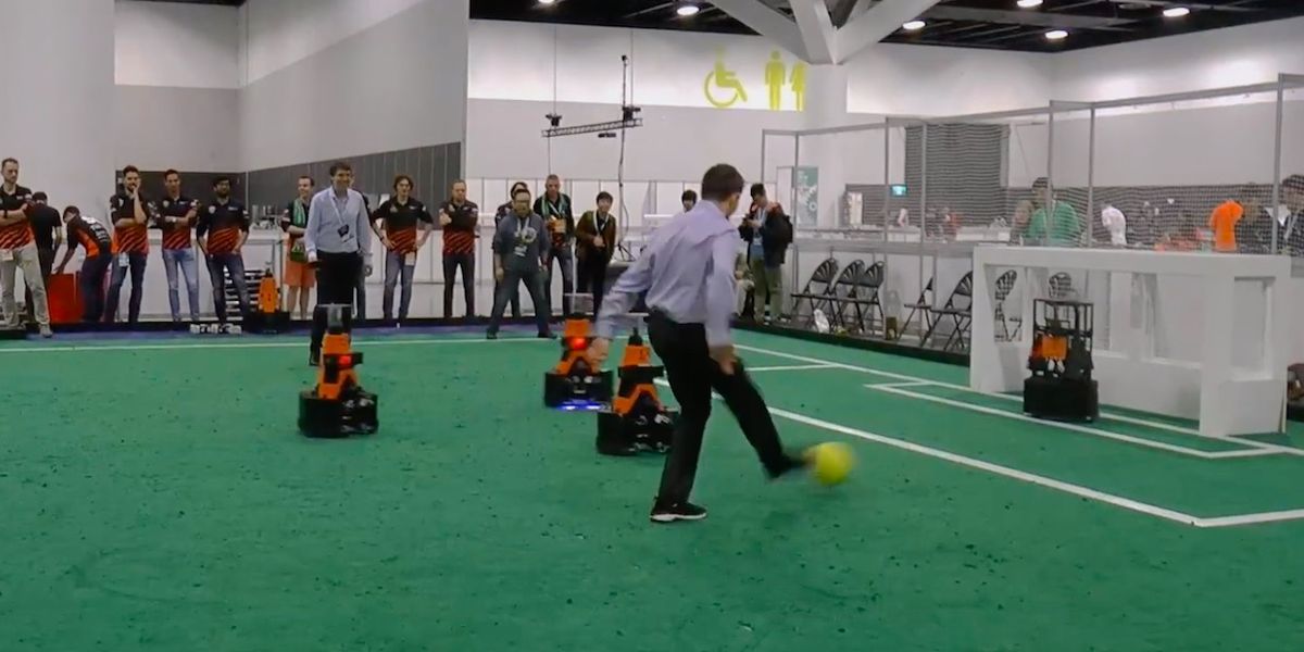 Watch World Champion Soccer Robots Take on Humans at RoboCup
