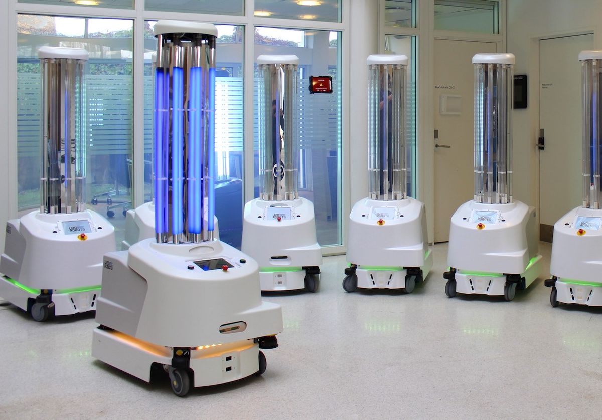 Hundreds of these ultraviolet disinfection robots are being shipped to China to help fight the coronavirus outbreak