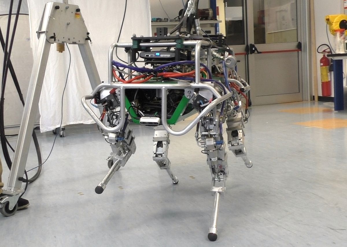 HyQ robot balancing on two legs