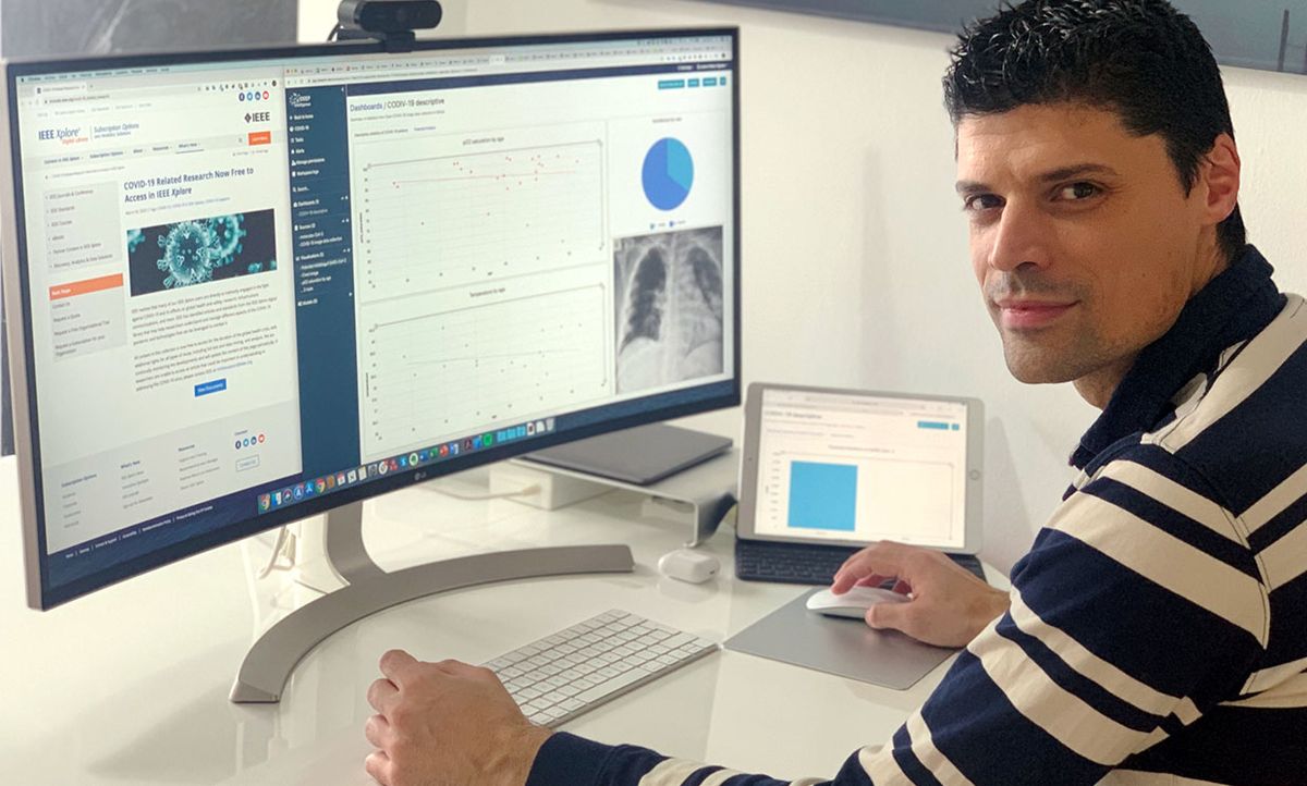 IEEE Senior Member Javier Prieto (pictured) and IEEE Member Juan Manuel Corchado are leading a team to design a blockchain and AI-based app that predicts the evolution of the COVID-19 pandemic.