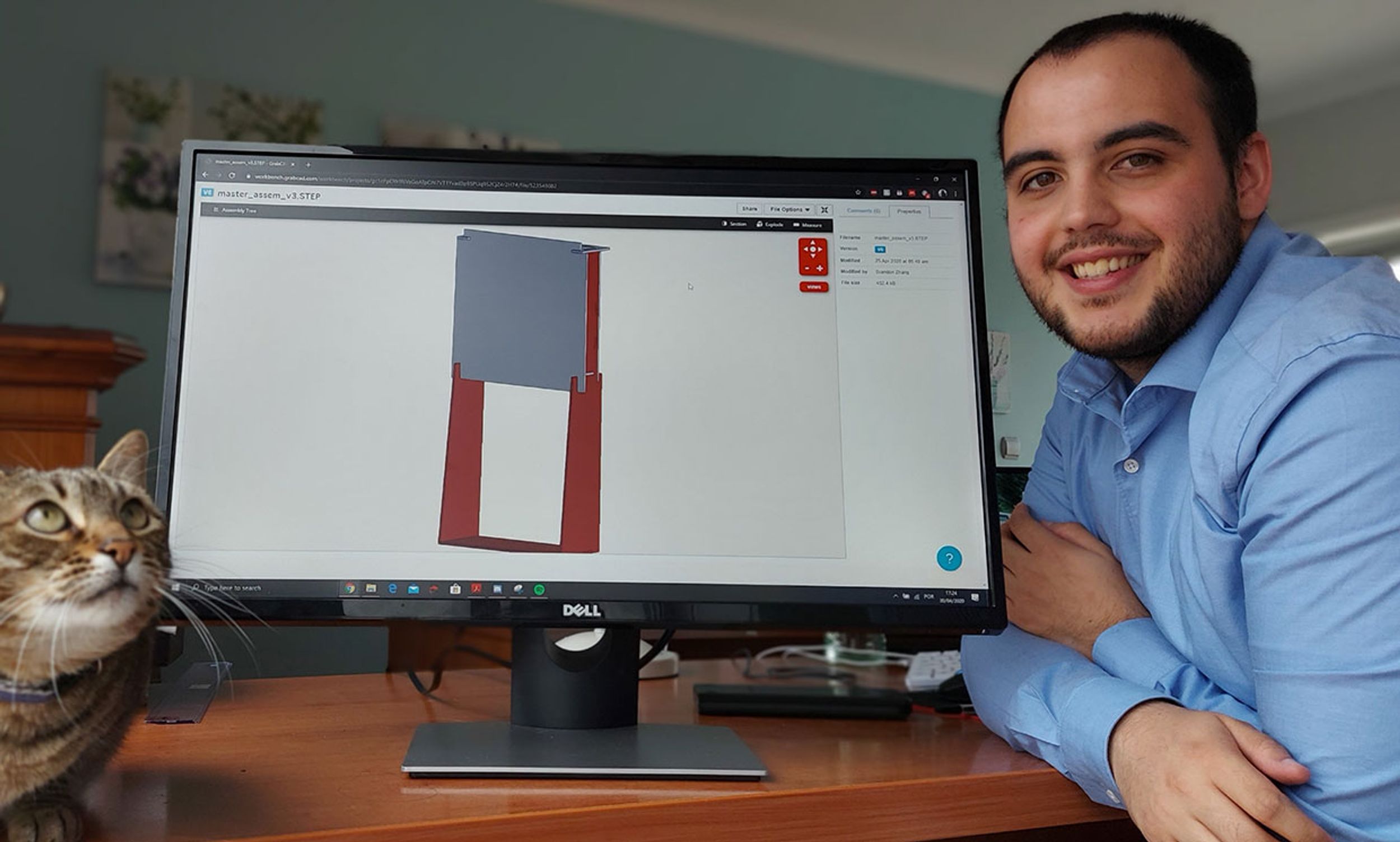 IEEE Student Member Pedro Brandao, a Ph.D. candidate at the University of Porto in Portugal, working on the design of the temperature screening device.