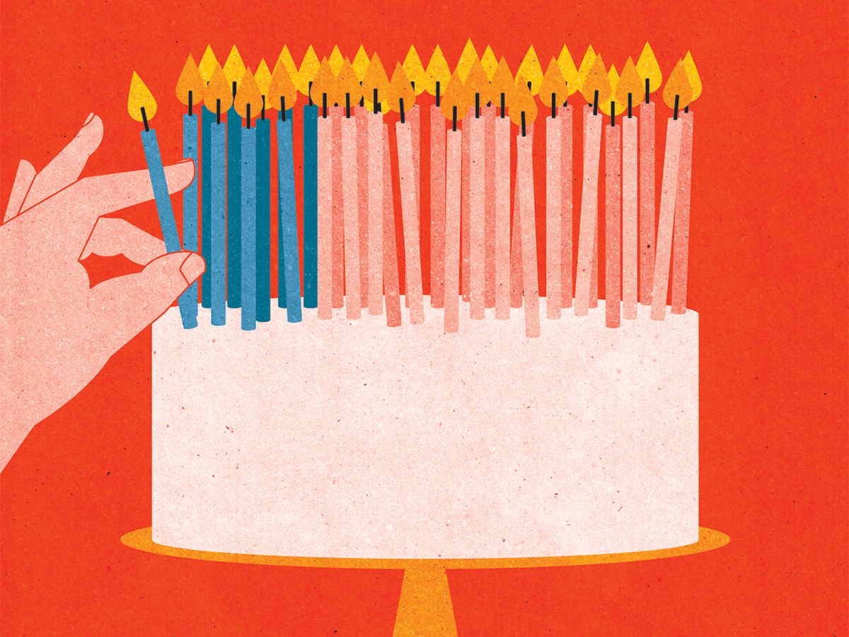illustration of a birthday cake with candles