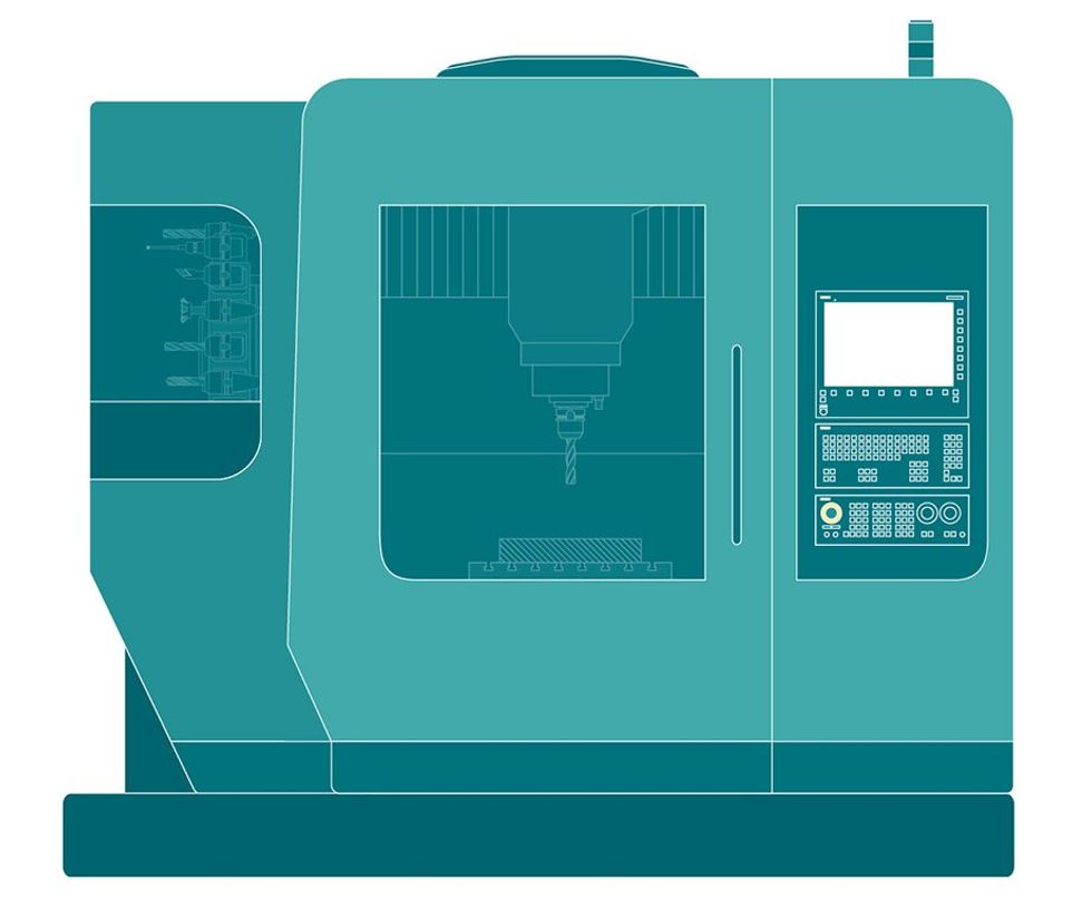 Illustration of a CNC machine.