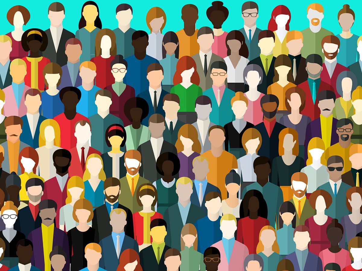 Illustration of a large number of diverse people