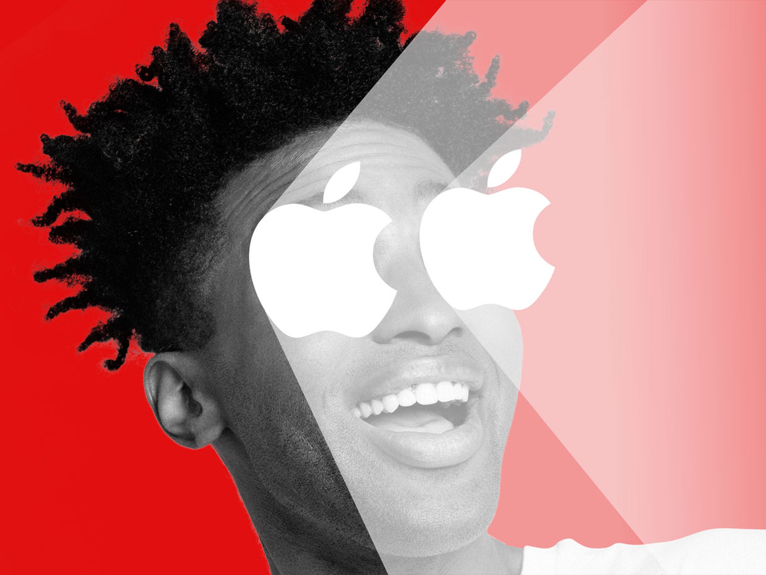 Illustration of a man with apple icon shining.