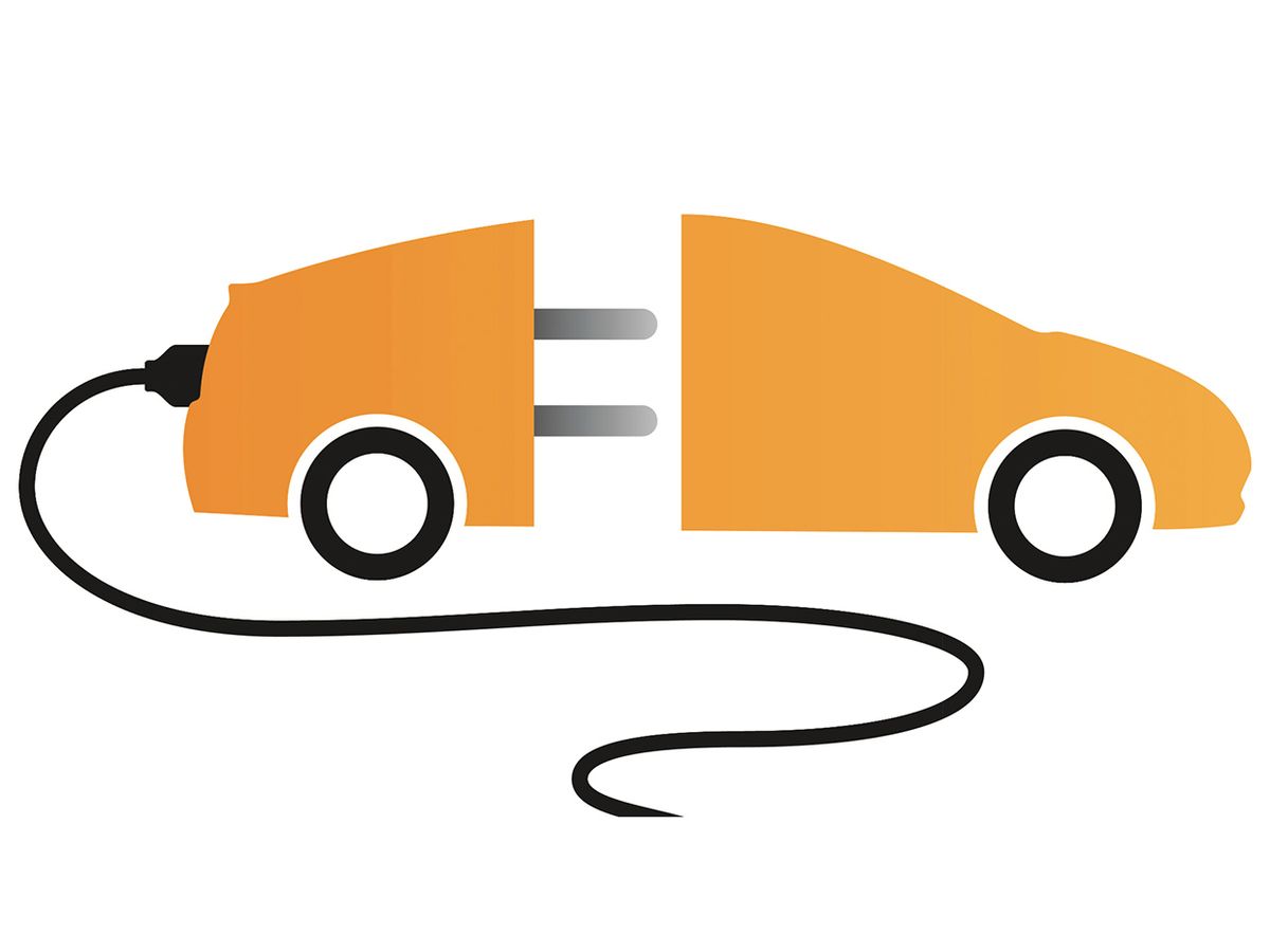 Illustration of a plug-in-car.