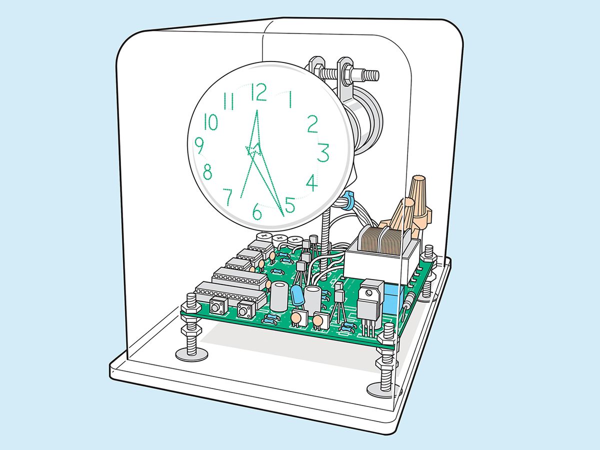 Illustration of  clock components.