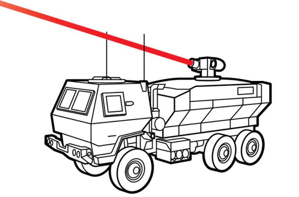 illustration of high-energy laser mobile test truck