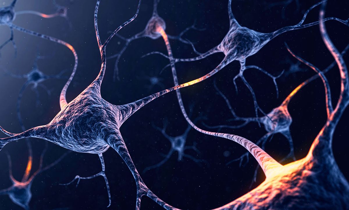 Illustration of neurons with glowing connections