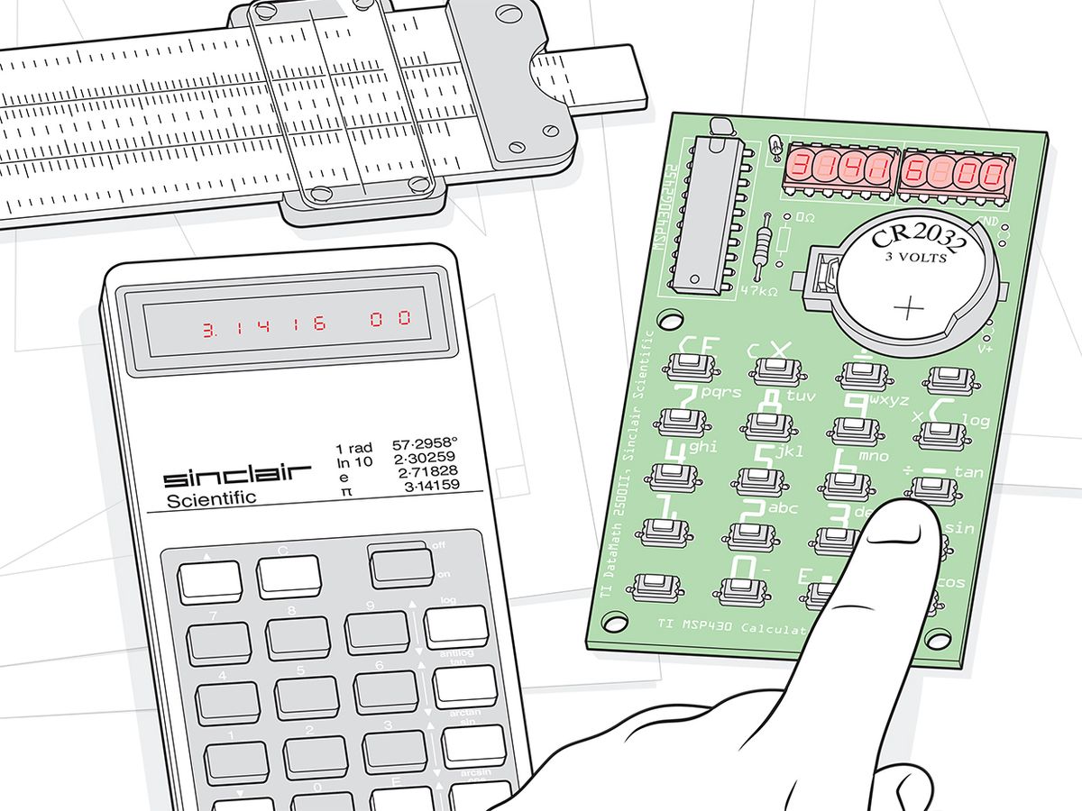 Illustration of the Sinclair Scientific calculator.