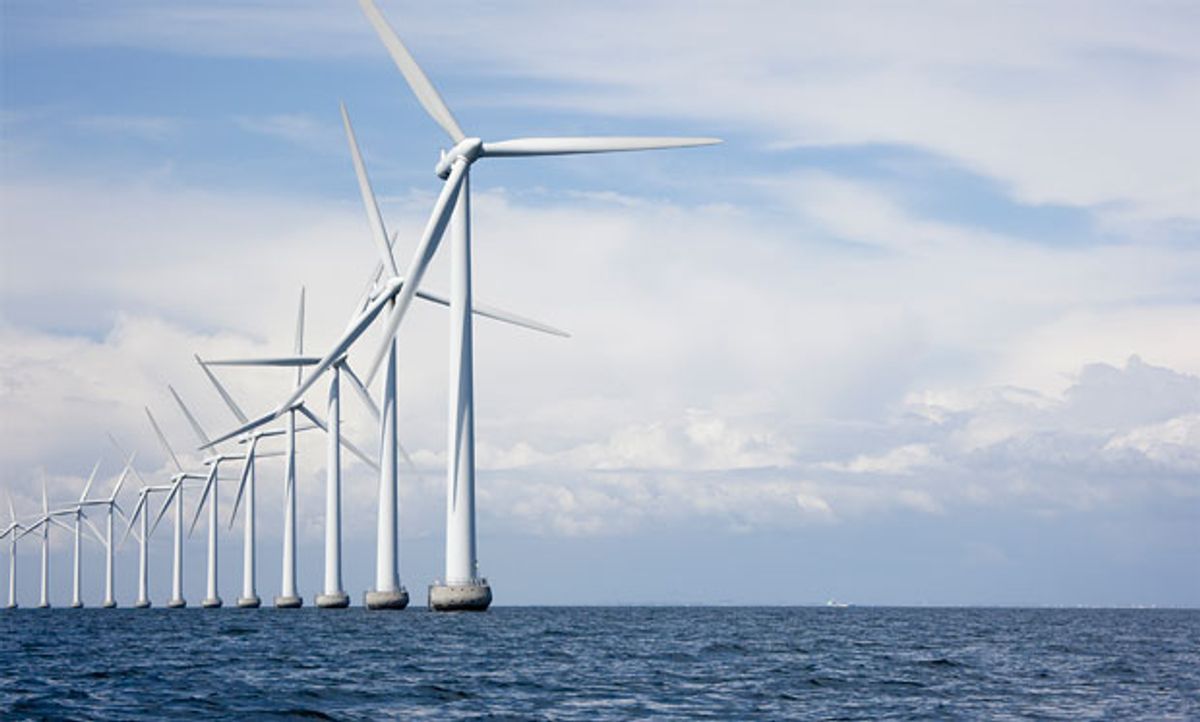 Image of multiple offshore wind turbines