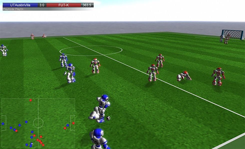 Image of virtual versions of the Standard Platform League humanoid robots