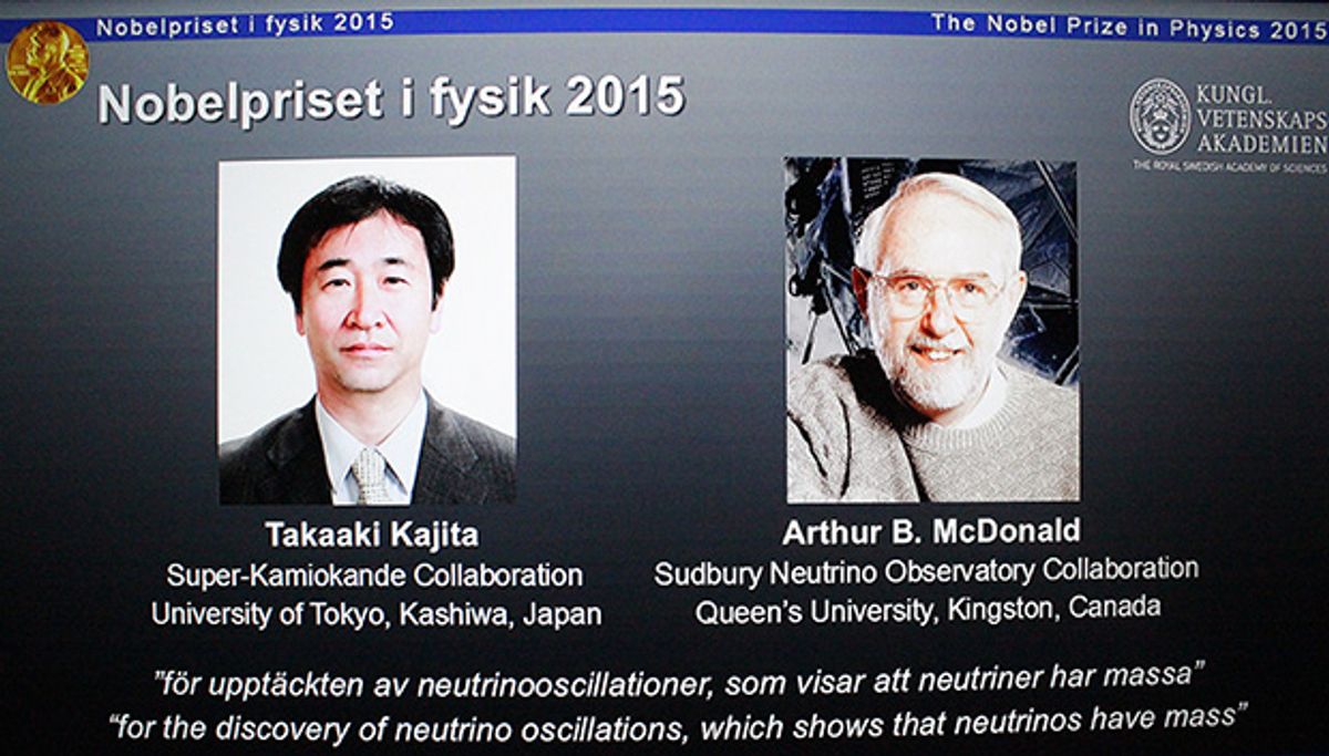 Nobel Awarded for Discovery of Neutrino Mass
