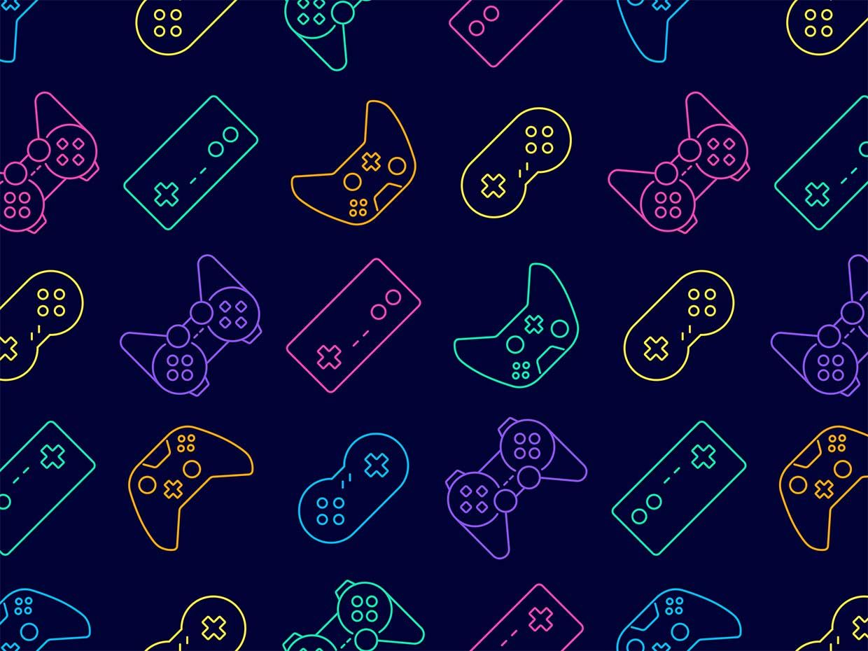 Illustration of game controllers