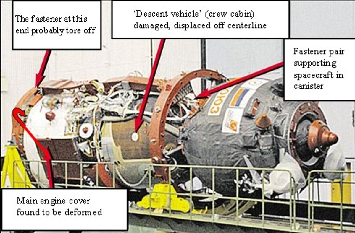 Soyuz damaged during delivery