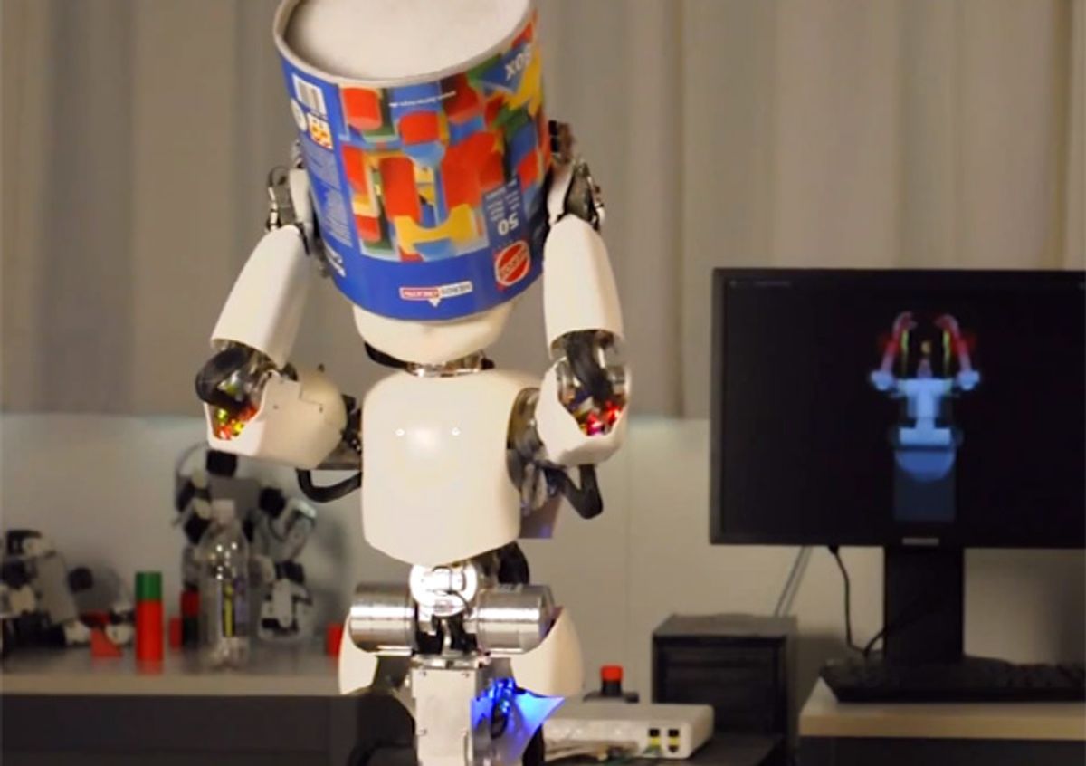 Robot Puts Box On Head