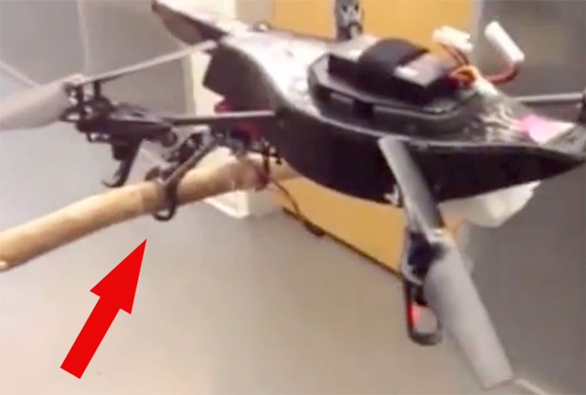 Perching AR Drone Can Watch You Forever