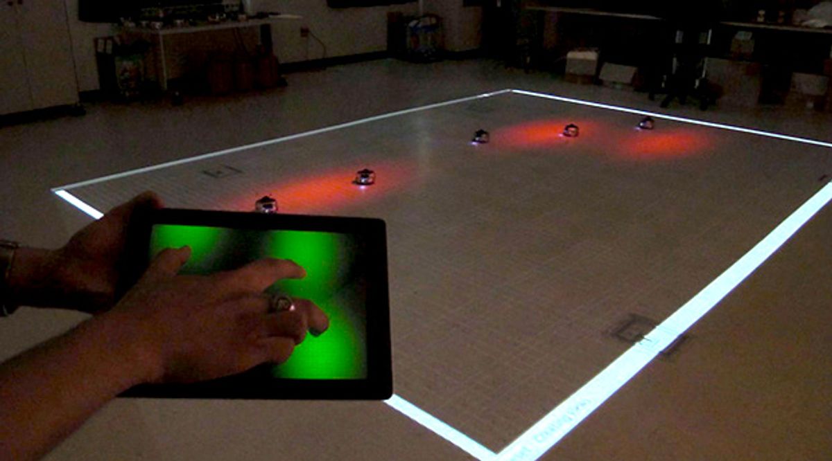 Your Finger on a Tablet Can Control Entire Swarms of Robots