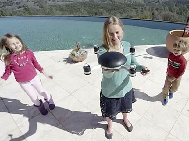 Kids show how easy it is to use Lily's flying camera drone