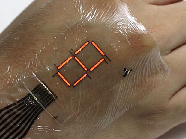 This Wearable Digital Display Just Sticks On Your Skin