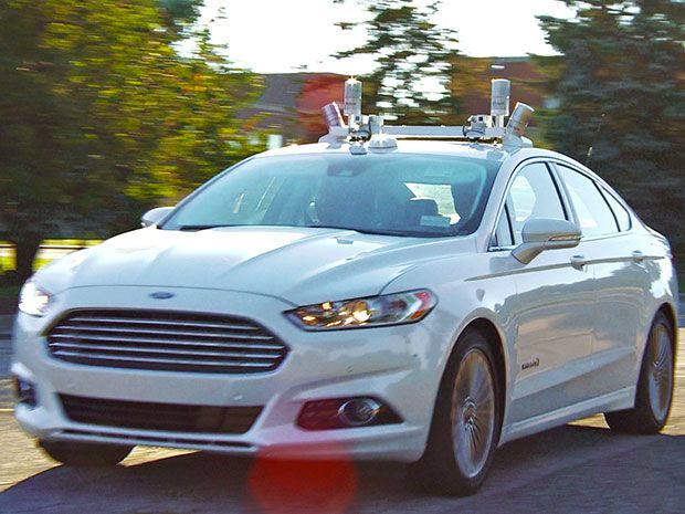 ford robocar with four lidar towers